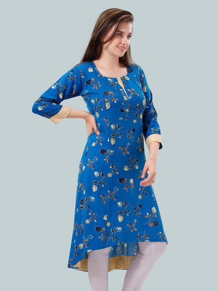 Be You Floral Printed Round Neck Maternity A-Line Kurta
