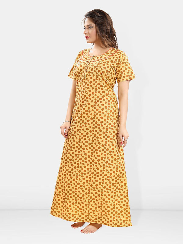 Be You Polka Dot Printed Cotton Maxi Nightdress
