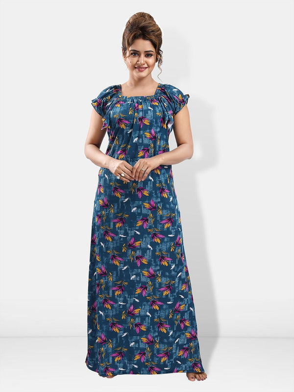 Be You Floral Printed Satin Maxi Nightdress