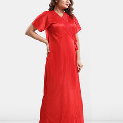 Be You Satin Shoulder Straps Baby Dolls With Robe