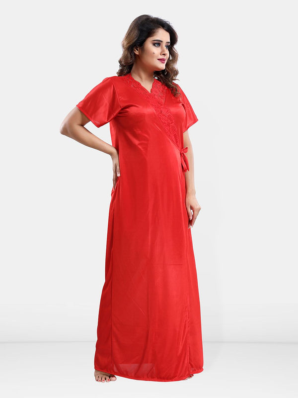 Be You Satin Shoulder Straps Baby Dolls With Robe