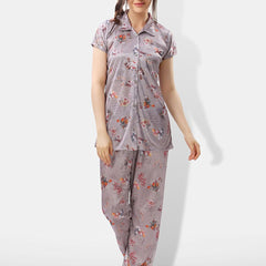 Be You Floral Printed Satin Night suit