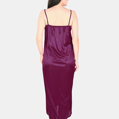 Be You Floral Lace Shoulder Straps Satin Maxi Nightdress With Robe
