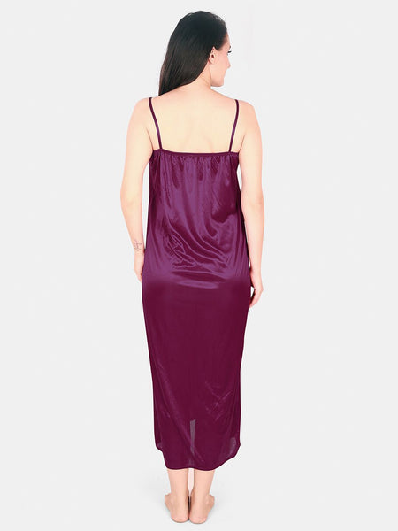 Be You Floral Lace Shoulder Straps Satin Maxi Nightdress With Robe