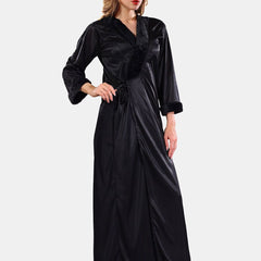Be You Floral Lace Satin Night Dress With Robe