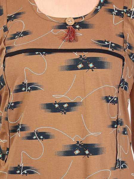 Be You Abstract Printed Maternity Nightdress