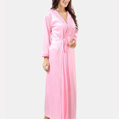 Be You Shoulder Strap Net Maxi Nightdress With Satin Robe