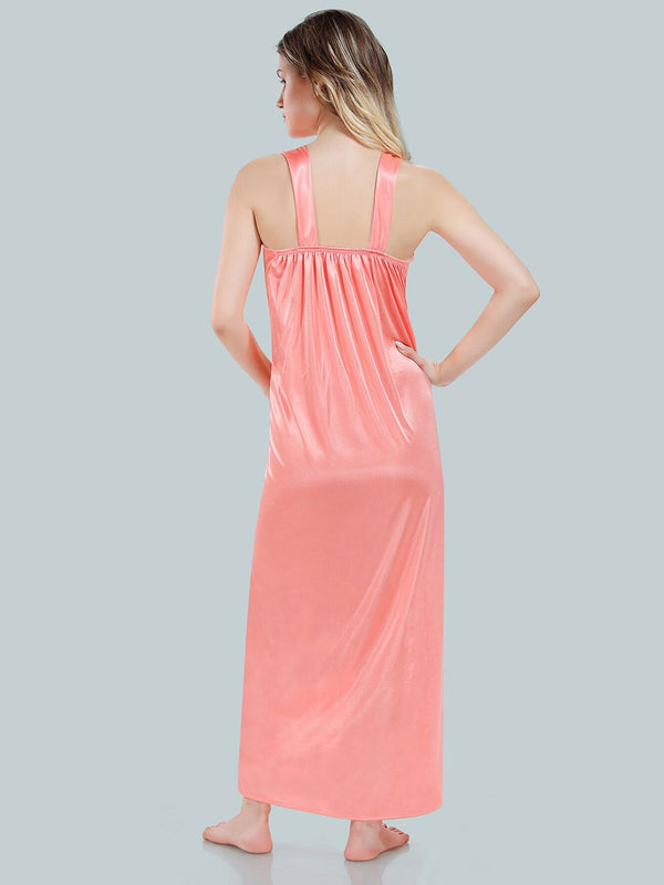 Be You Floral Lace V-Neck Satin Night Dress With Robe