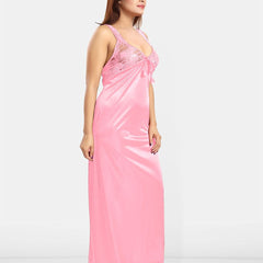 Be You Women Sleeveless Satin Maxi Nightdress