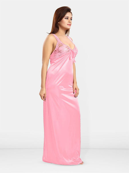 Be You Women Sleeveless Satin Maxi Nightdress