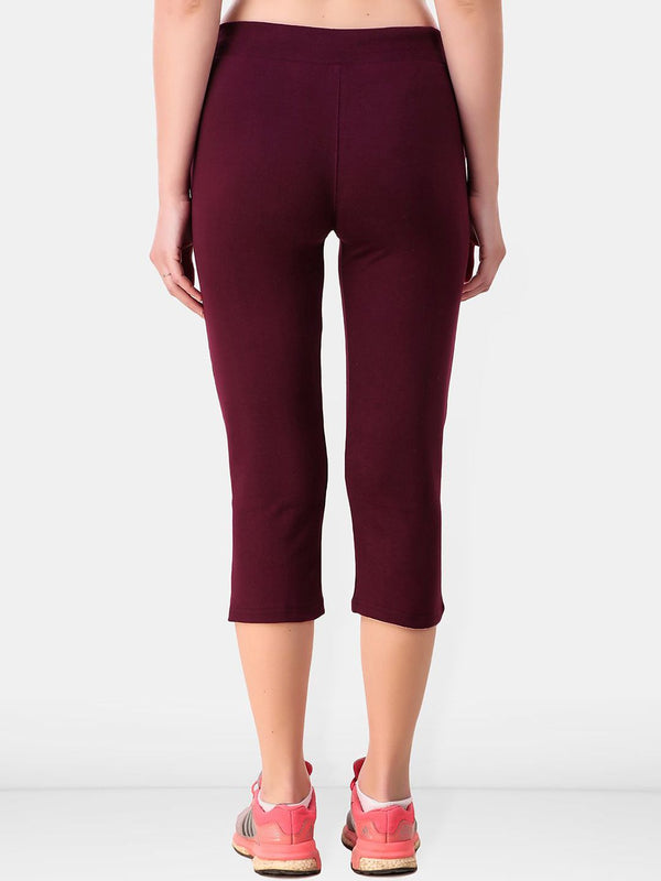 Be You Women Solid Cotton Three Fourth-Length Tights