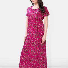Be You Printed Pure Cotton Maxi Nightdress