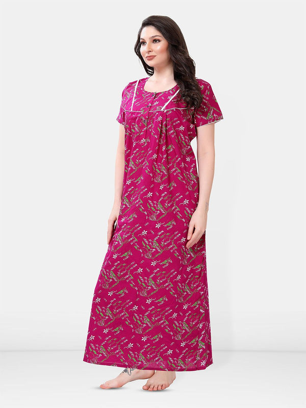 Be You Printed Pure Cotton Maxi Nightdress