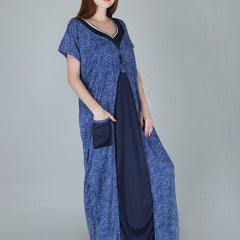 Be You Women Printed Satin Maxi Nightdress