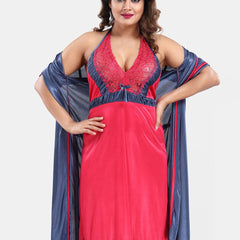 Be You Satin Wrap Nightdress With Robe