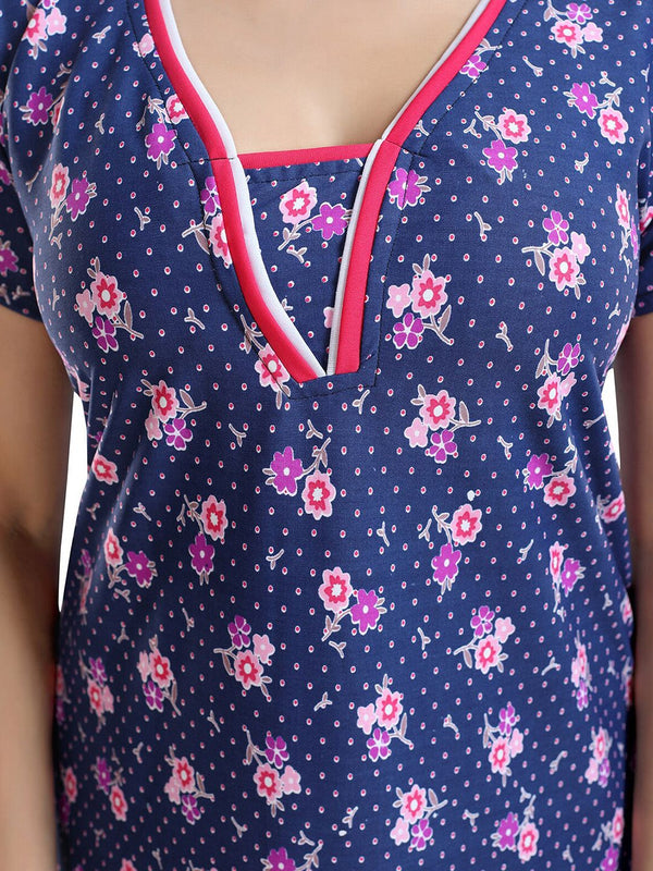 Be You Floral Printed Satin Maxi Nightdress