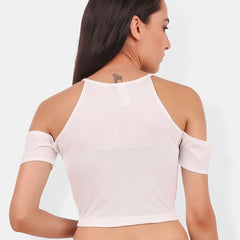 Be You Cold-Shoulder Cotton Crop Top