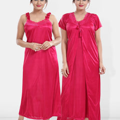 Be You Maxi Satin Wrap Nightdress With Robe