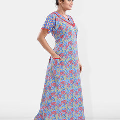 Be You Printed Pure Cotton Maxi Nightdress