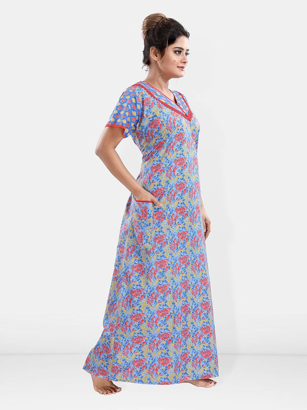 Be You Printed Pure Cotton Maxi Nightdress