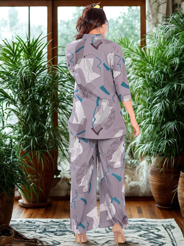 Be You Geometric Printed Top & Trousers Co-Ords