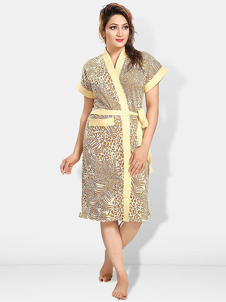 Be You Women Cotton Anti-bacterial Super Soft Bath Robe With Belt