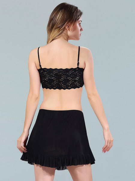 Be You Black Net Baby Doll