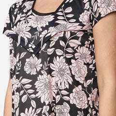 Be You Peach-Coloured Printed Maxi Nightdress
