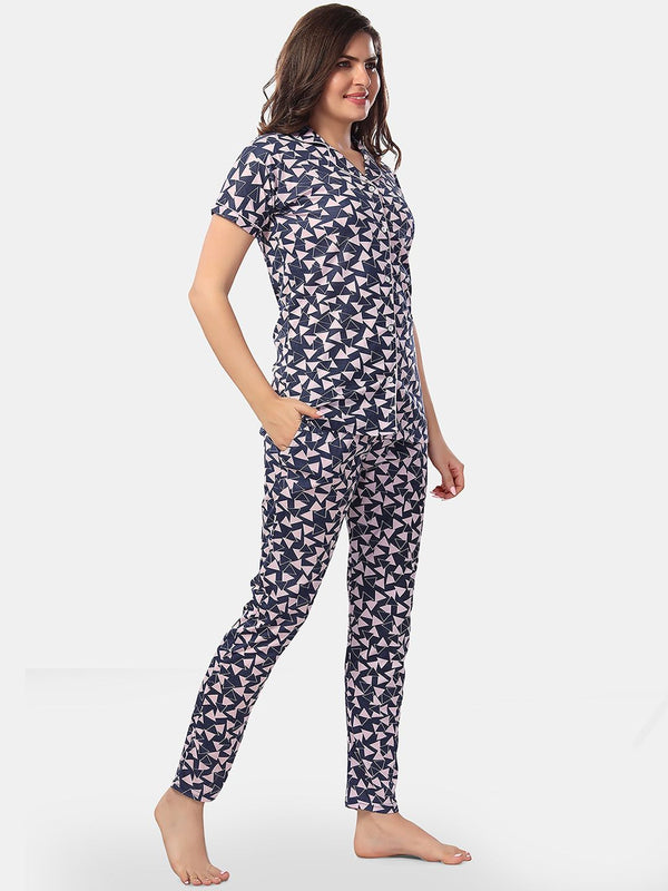 Be You Geometric Printed Night suit