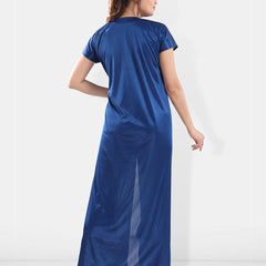 Be You Square Neck Satin Night Suit With Robe