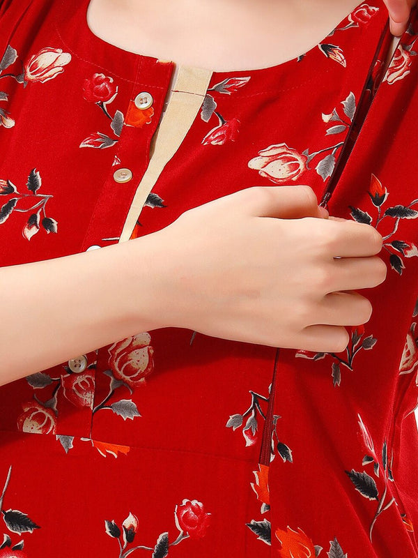 Be You Floral Printed Maternity Kurta