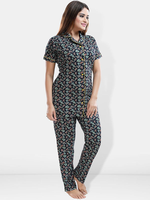 Be You Ethnic Motifs Printed Shirt With Pyjamas
