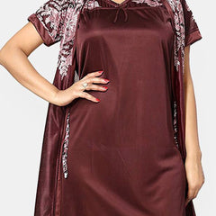 Be You Women Printed Maxi Wrap Nightdress