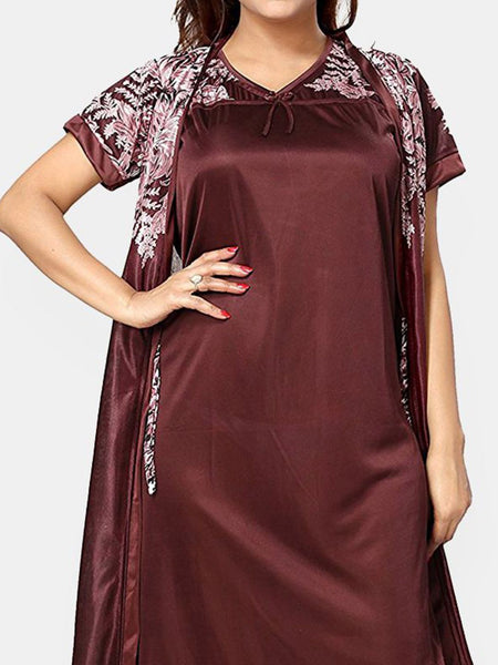 Be You Women Printed Maxi Wrap Nightdress