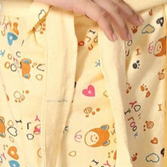 Be You Girls Printed Terry Cotton Water Absorbent Bath Robe With Belt