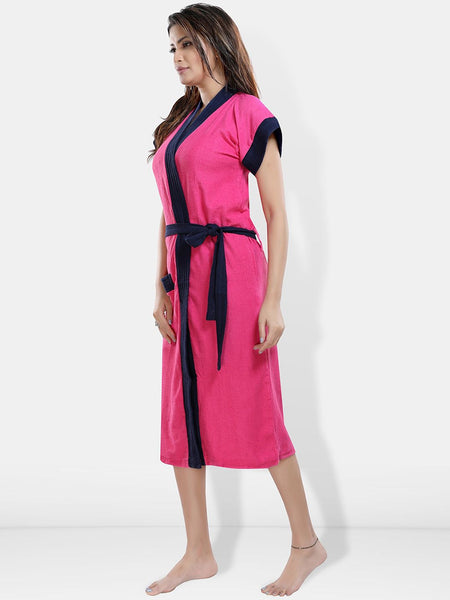 Be You Women Cotton Anti-bacterial Super Soft Bath Robe With Belt