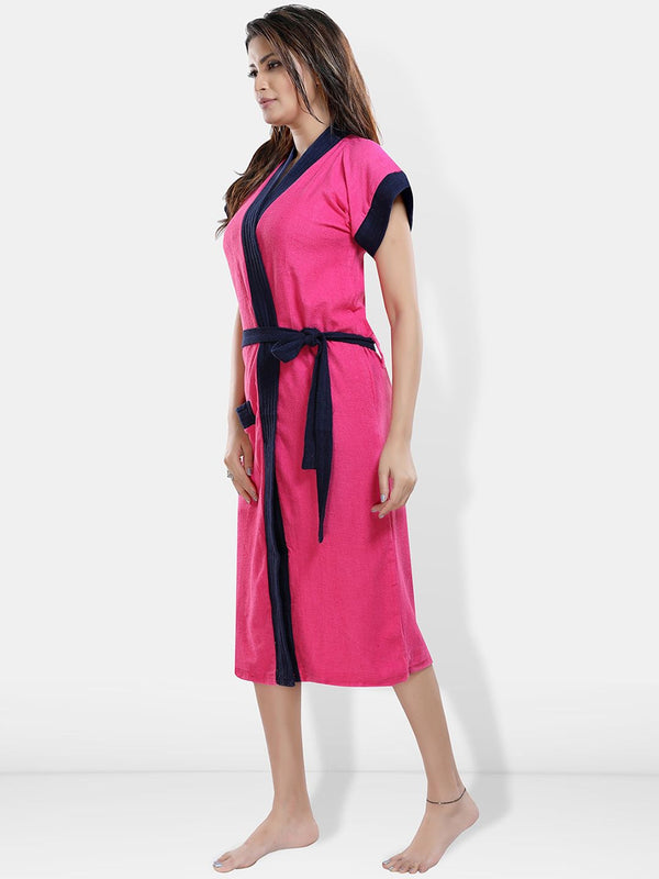 Be You Women Cotton Anti-bacterial Super Soft Bath Robe With Belt