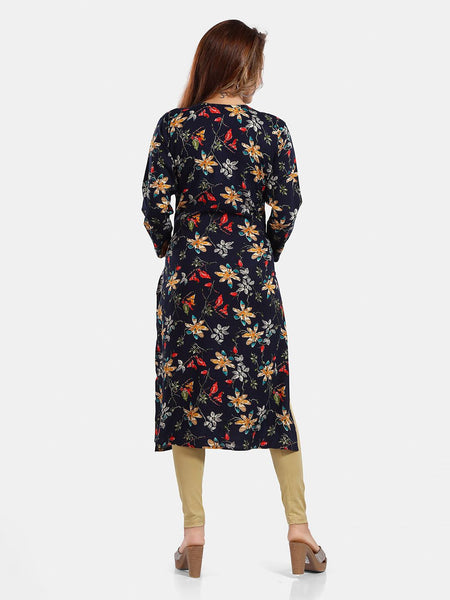 Be You Floral Printed Maternity Straight Kurta