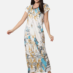 Be You White Printed Feeding Nightdress
