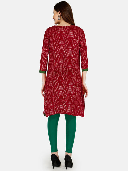 Be You Bandhani Printed Straight Kurta