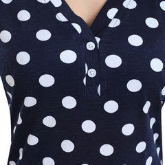 Be You Polka Dots Printed T-shirt Nightdress