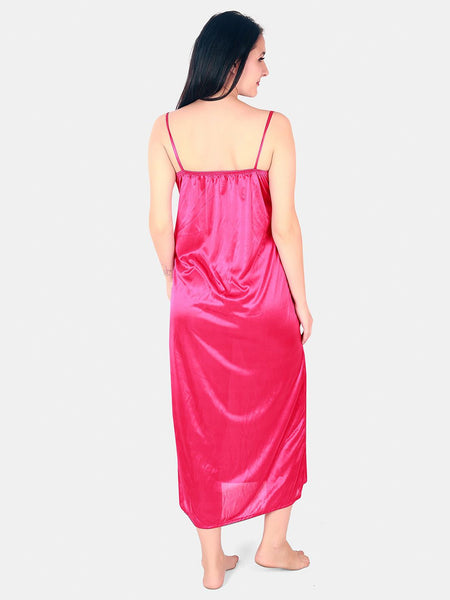 Be You Floral Lace Shoulder Straps Satin Maxi Nightdress With Robe