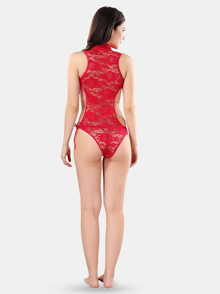 Be You Net Self Design Spread Collar Baby Doll with Asymmetric