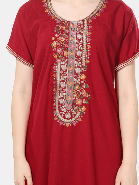 Be You Floral Embroidered Maxi Nightdress