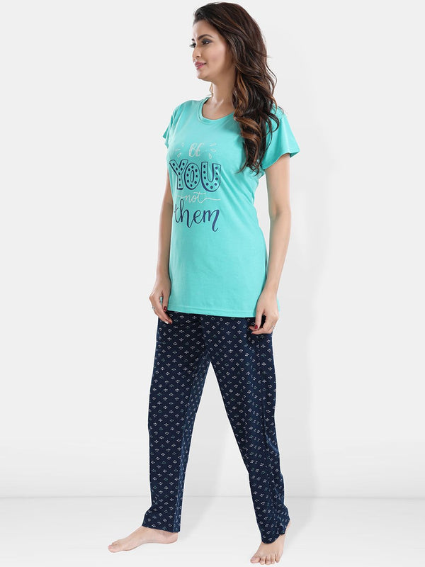 Be You Printed T-shirt With Pyjamas