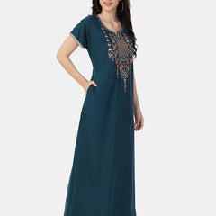 Be You Floral Embroidered Maxi Nightdress