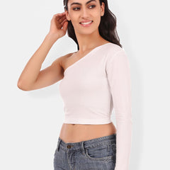 Be You One Shoulder Cotton Crop Top