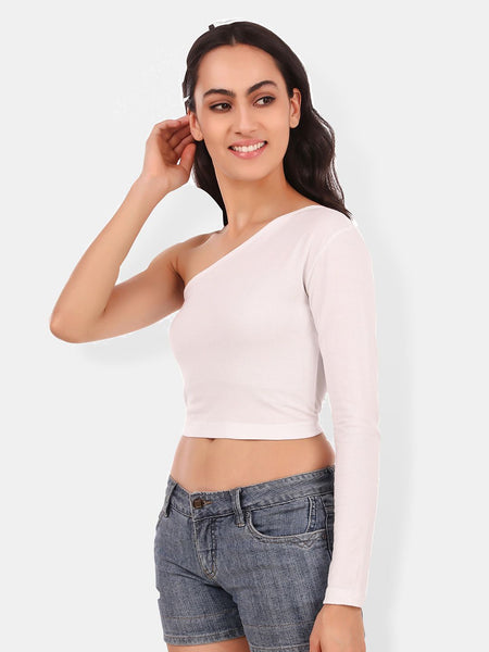 Be You One Shoulder Cotton Crop Top