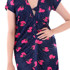 Be You Women Set of 3 Navy Blue Printed Nightdress