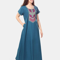 Be You Floral Embroidered Maxi Nightdress